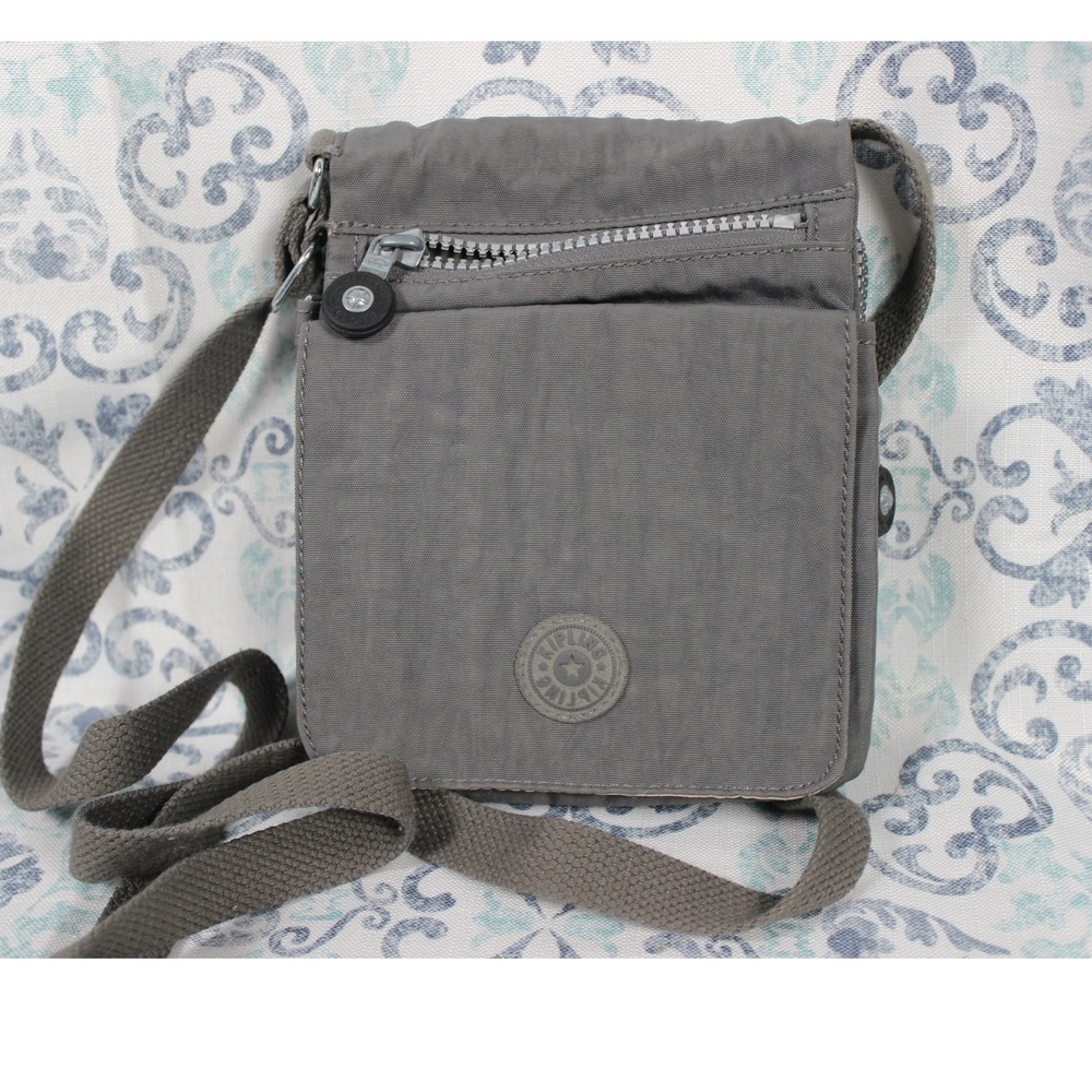 Kipling Gray Crossbody Bag Travel Purse Shoulder‎ Bag Zip Pocket Small